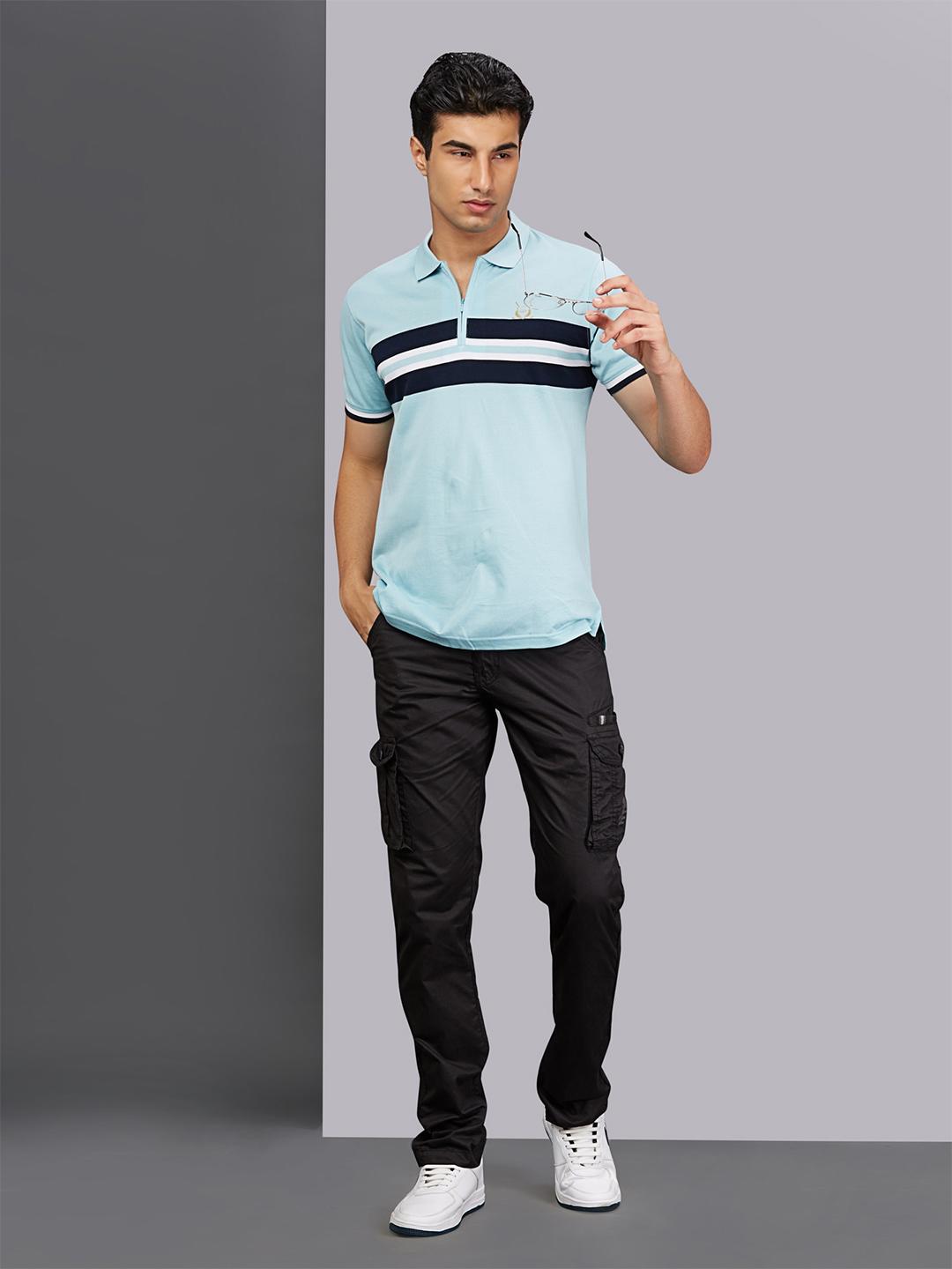 Buy Beevee Men Black Regular Fit Solid Cargos - Trousers for Men ...