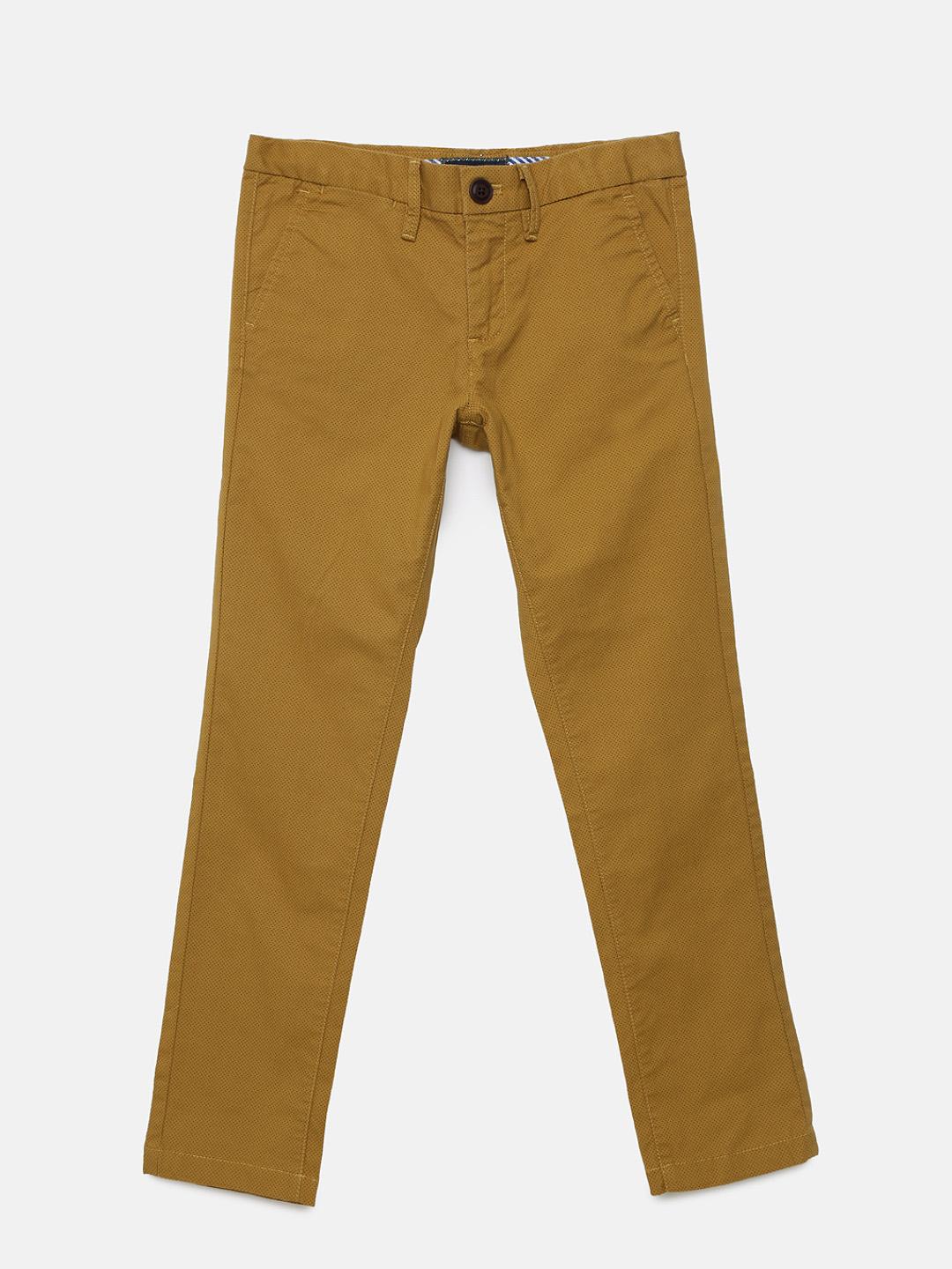 Boys Brown Regular Fit 100% Cotton Solid Dungaree