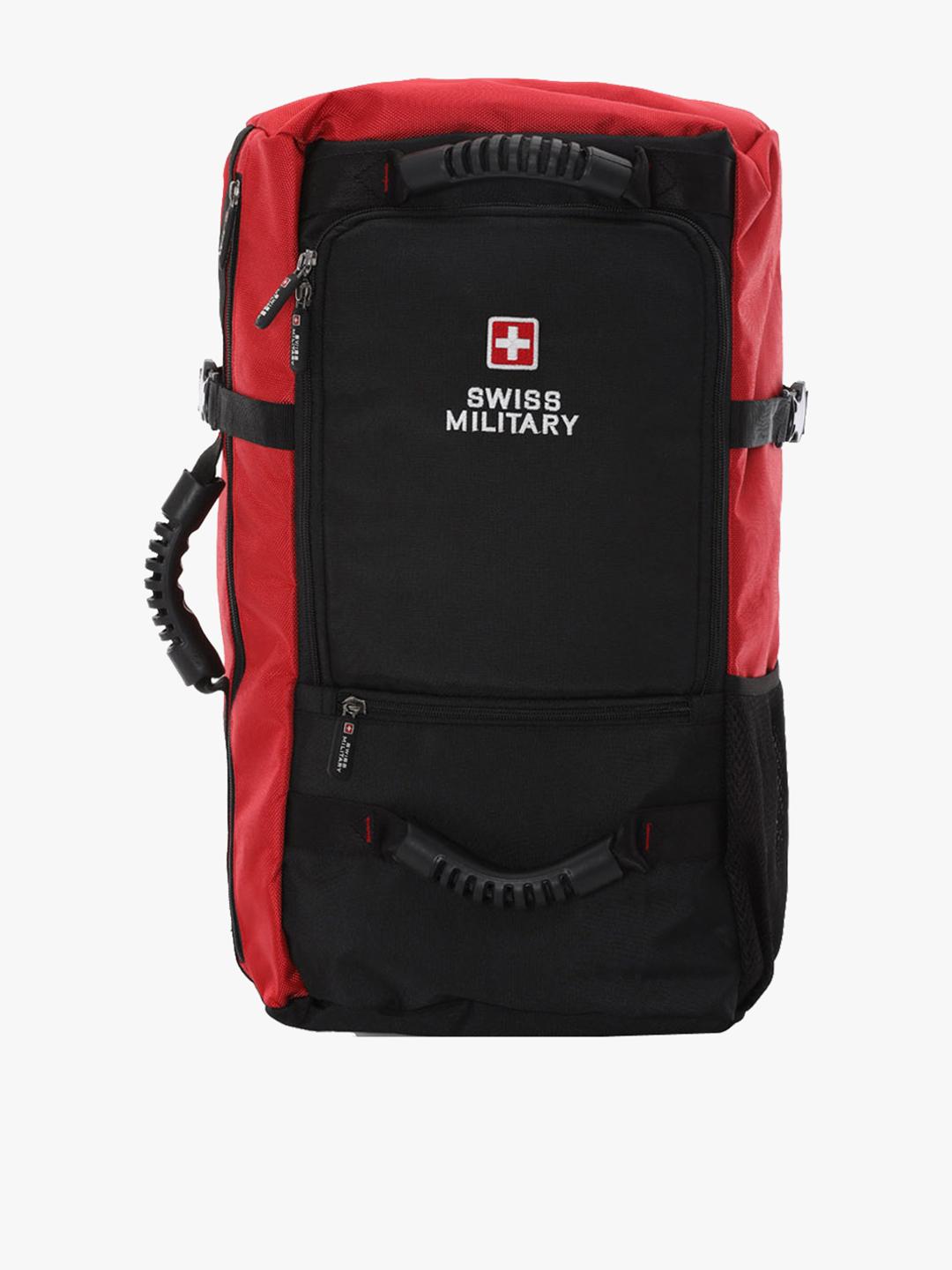 Buy SWISS MILITARY Unisex Red & Black Solid Backpack - Backpacks for ...
