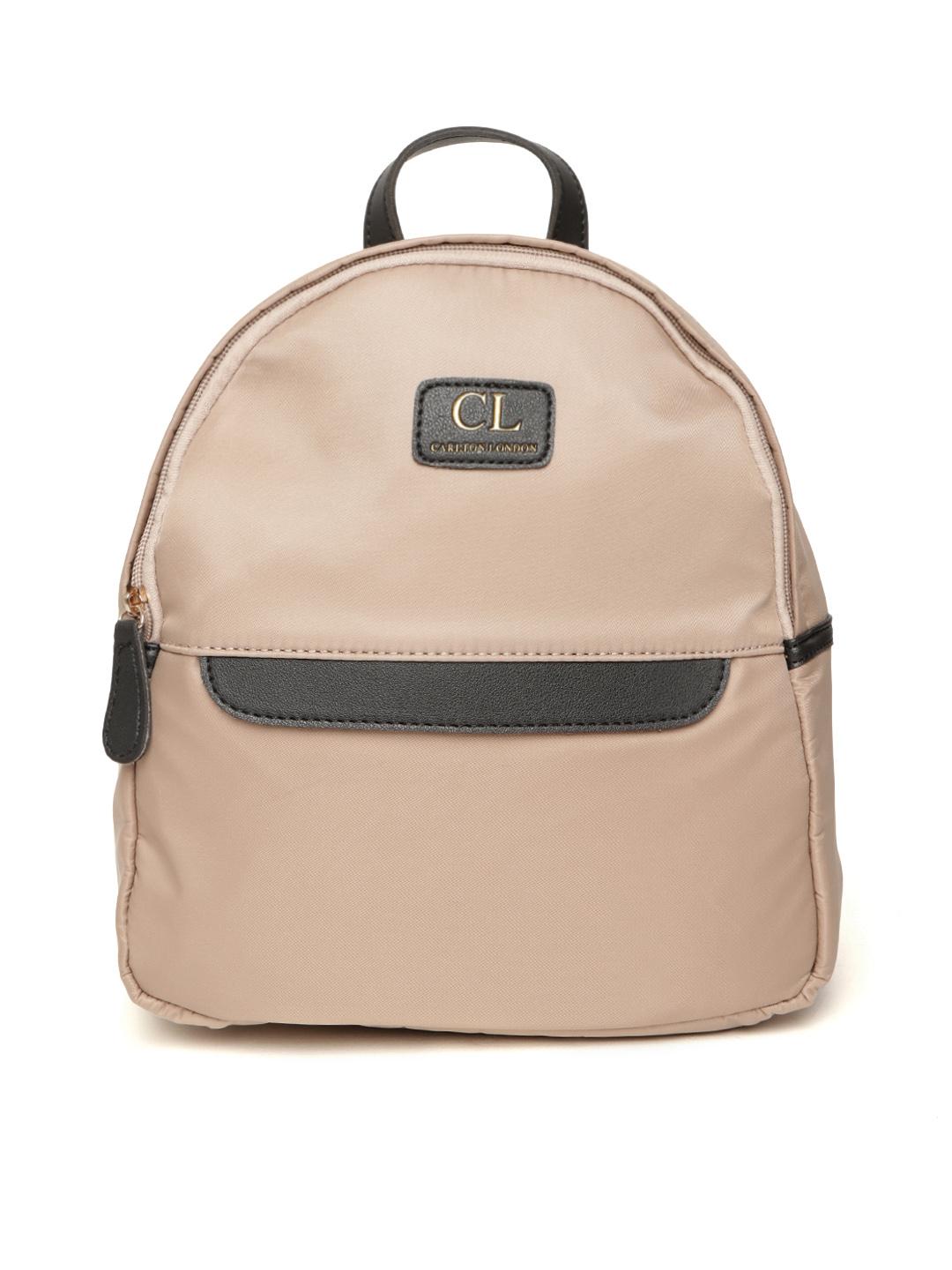 Buy Carlton London Beige Solid Backpack - Backpacks for Women 9265153 ...