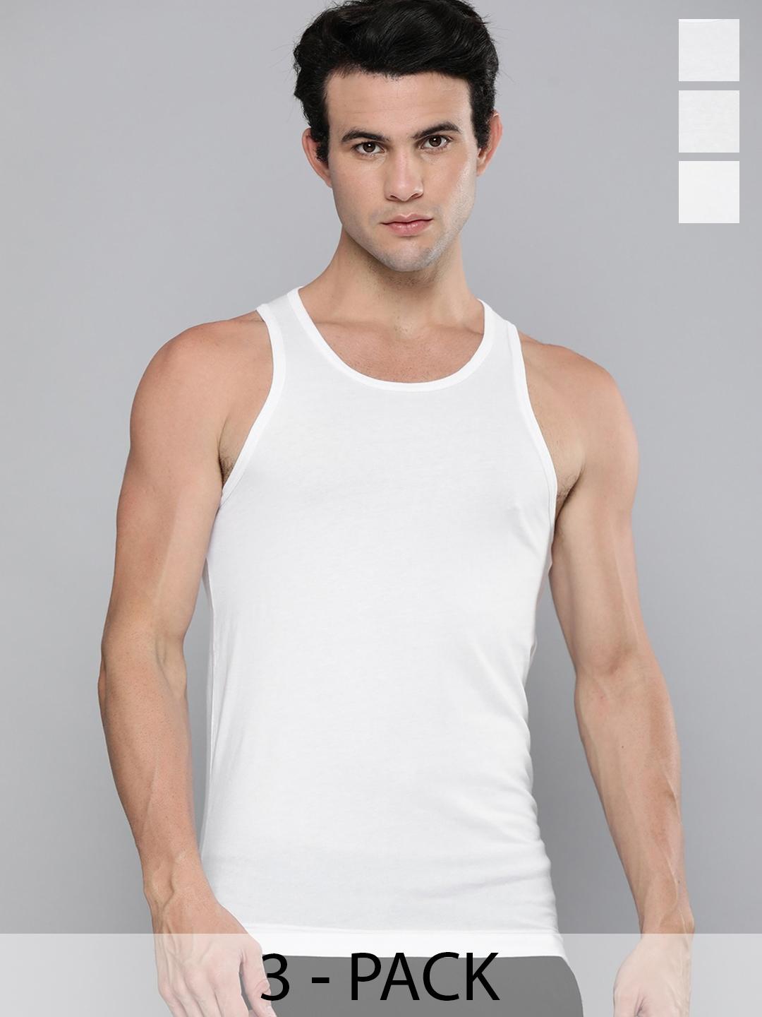 Buy Levis Men Pack Of 3 Solid Scoop Neck Sleeveless Pure Cotton Classic Vest - - Apparel for Men
