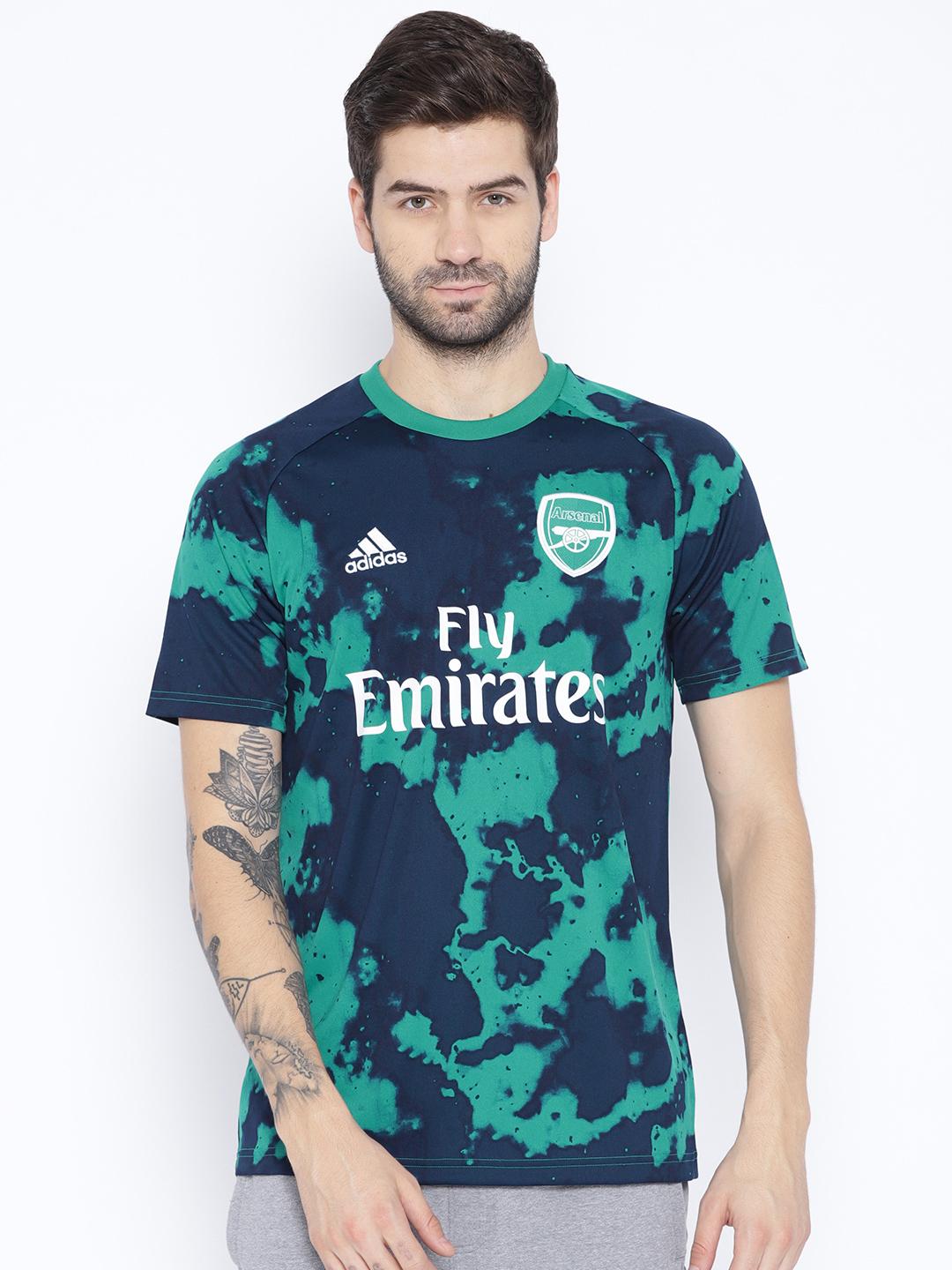 Preshi Buy ADIDAS Navy Blue & Green Printed Arsenal FC H PRESHI Football ...