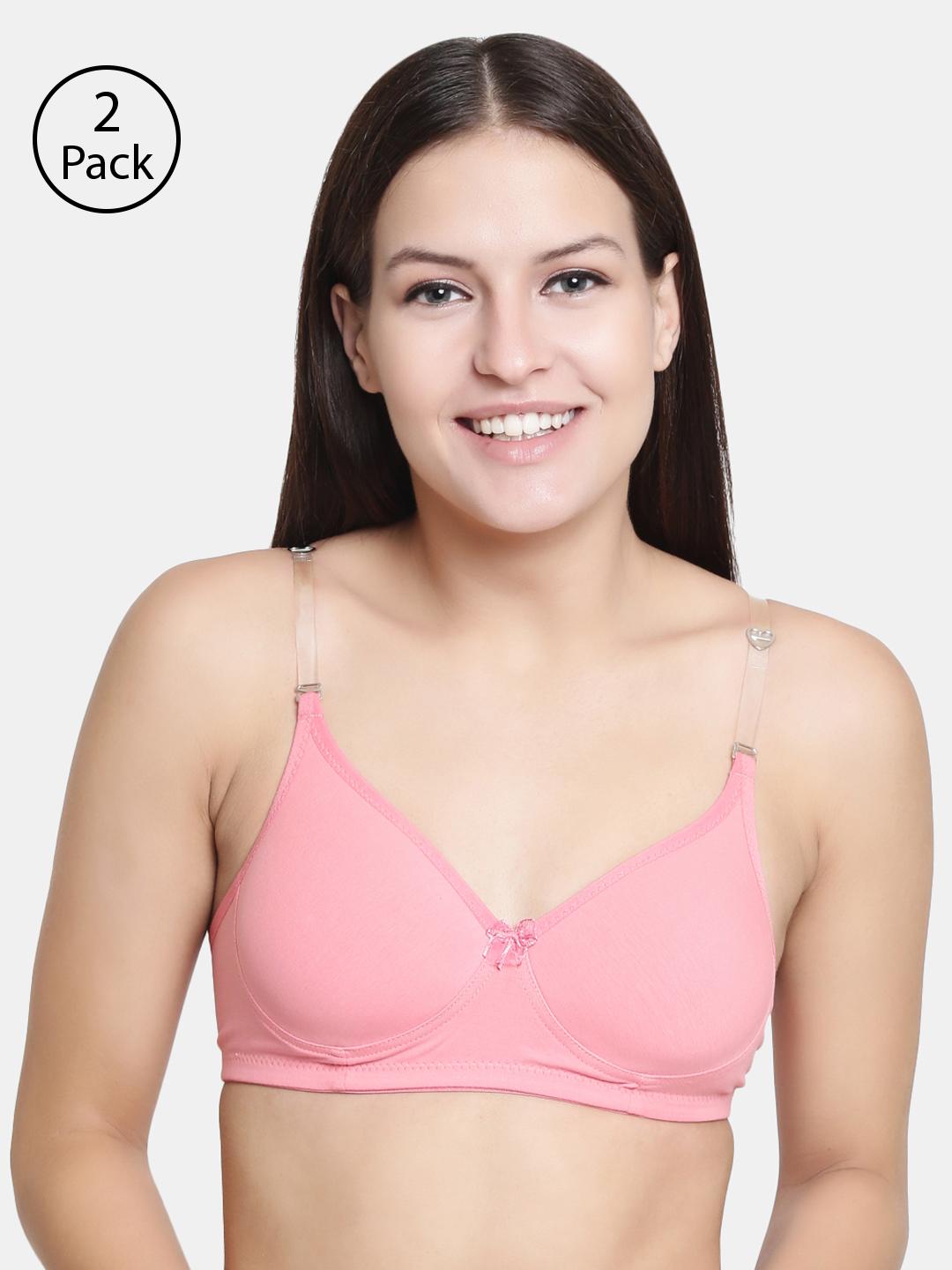 Buy Floret Pack Of 2 Seamless Non Wired Padded T Shirt Bra With Multiway Regular And T Straps - - Apparel for Women