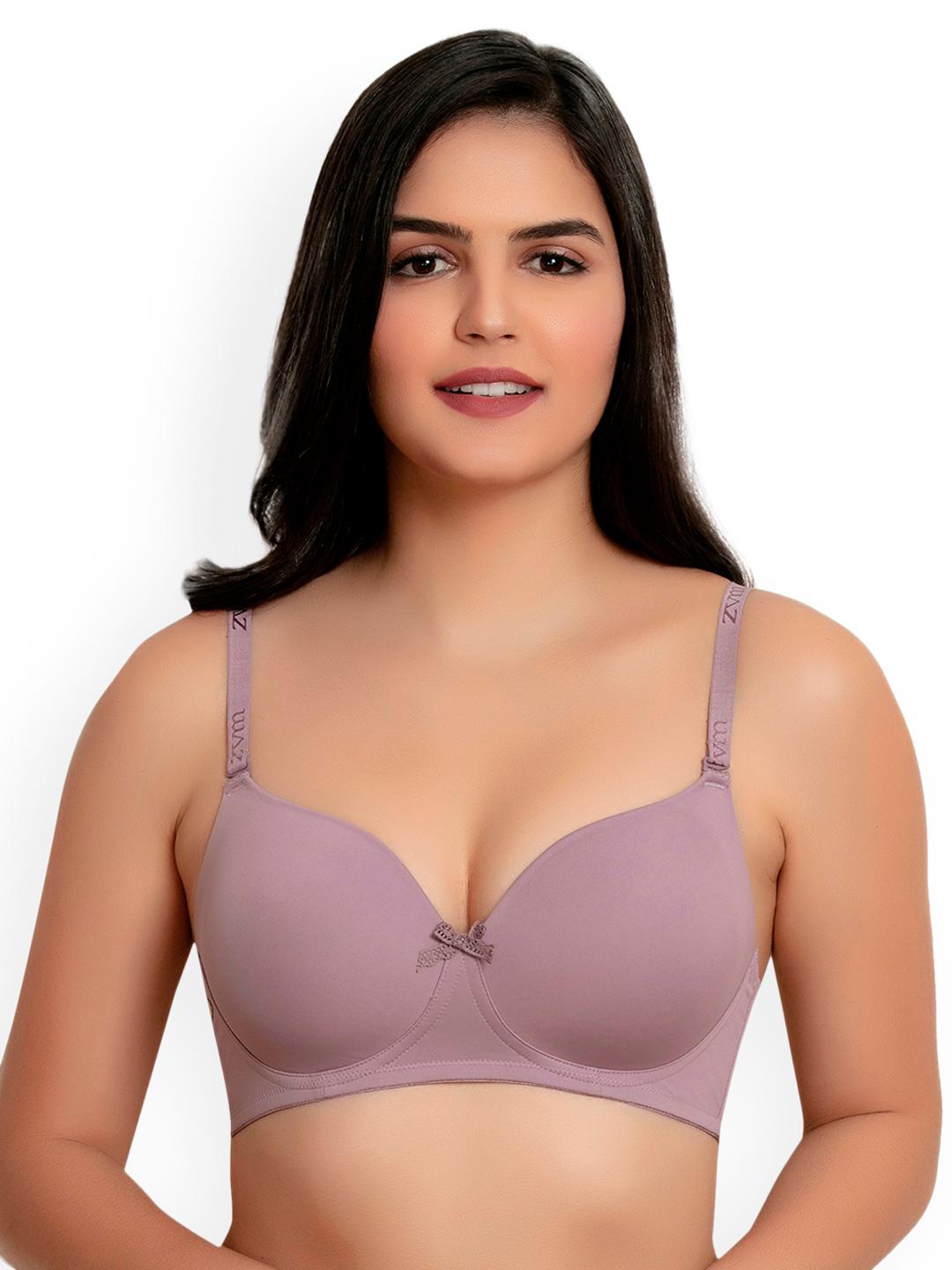 Buy Zivame Purple Solid Non Wired Lightly Padded T Shirt Bra ZI1131COREPURPL - - Apparel for Women