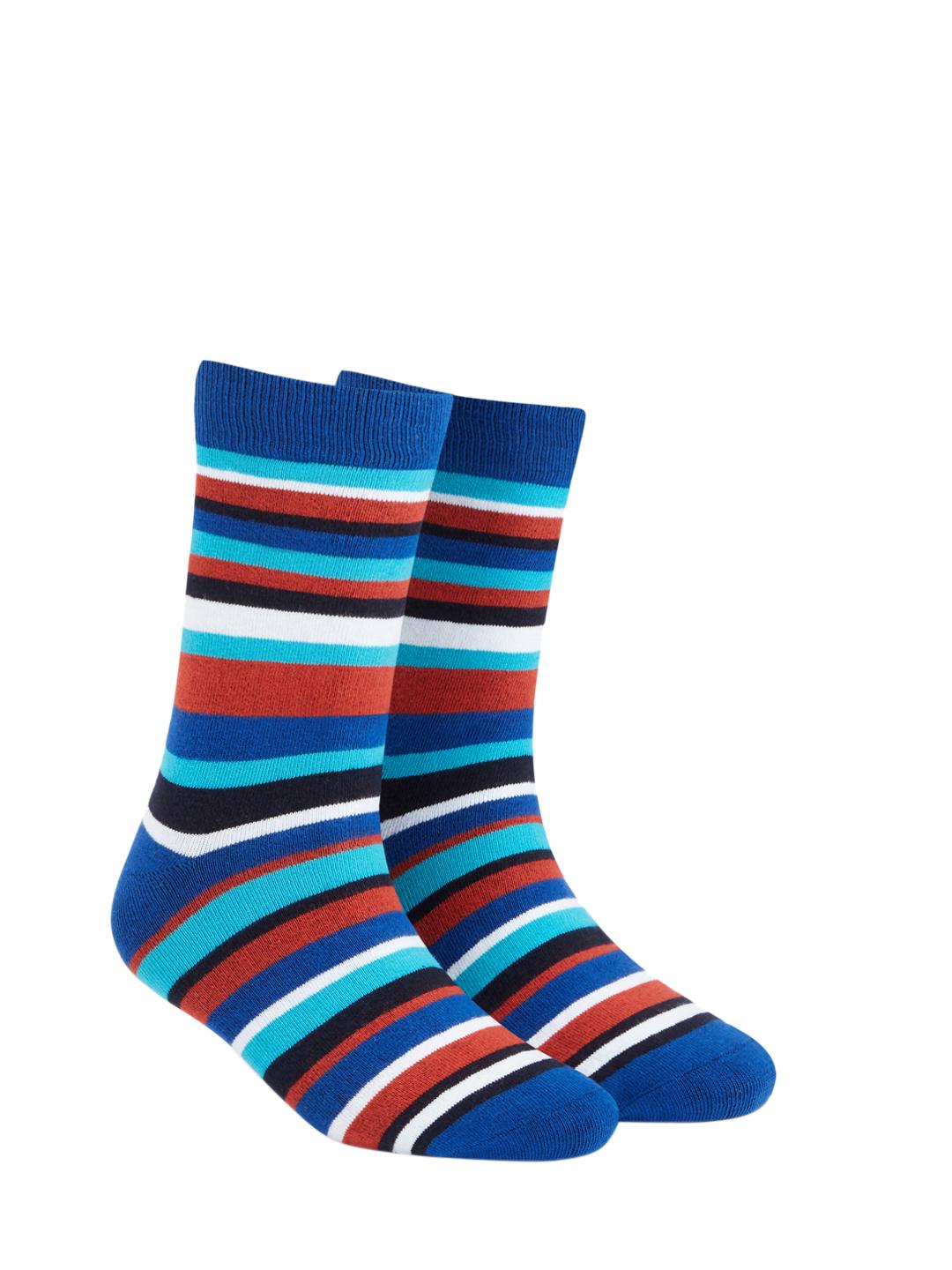 Buy Dynamocks Unisex Multicoloured Striped Calf Length Socks -  - Accessories for Unisex
