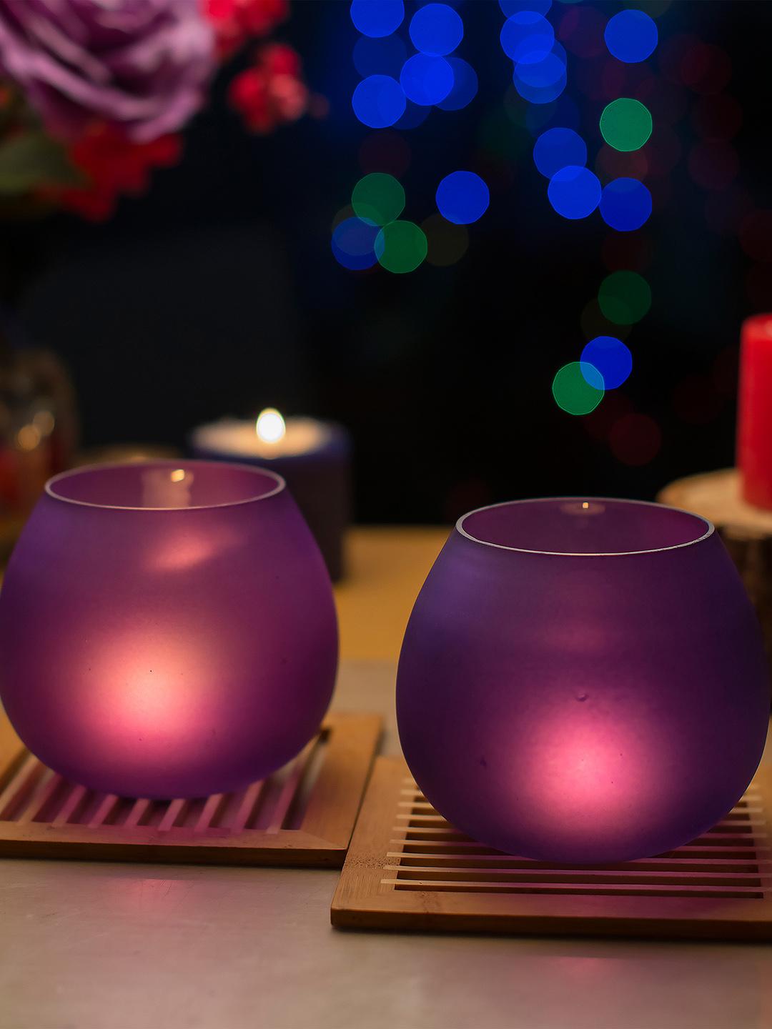 Buy Homesake Set Of 2 Violet Frost Pot Votive - - Home for Unisex