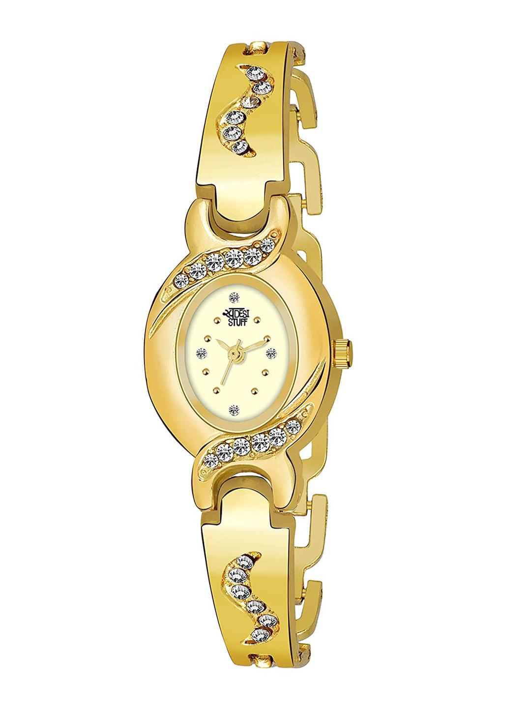Buy SWADESI STUFF Girls Gold Toned Analogue Watch - - Accessories for Girls