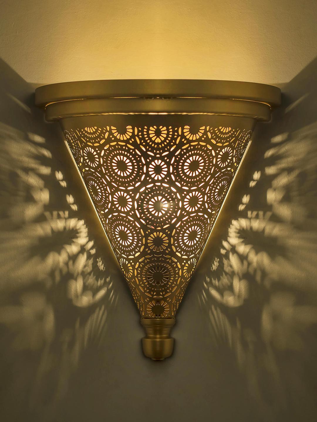 Buy Homesake Gold Toned Moroccan Trophy Concentric Circles Wall Lamp -  - Home for Unisex