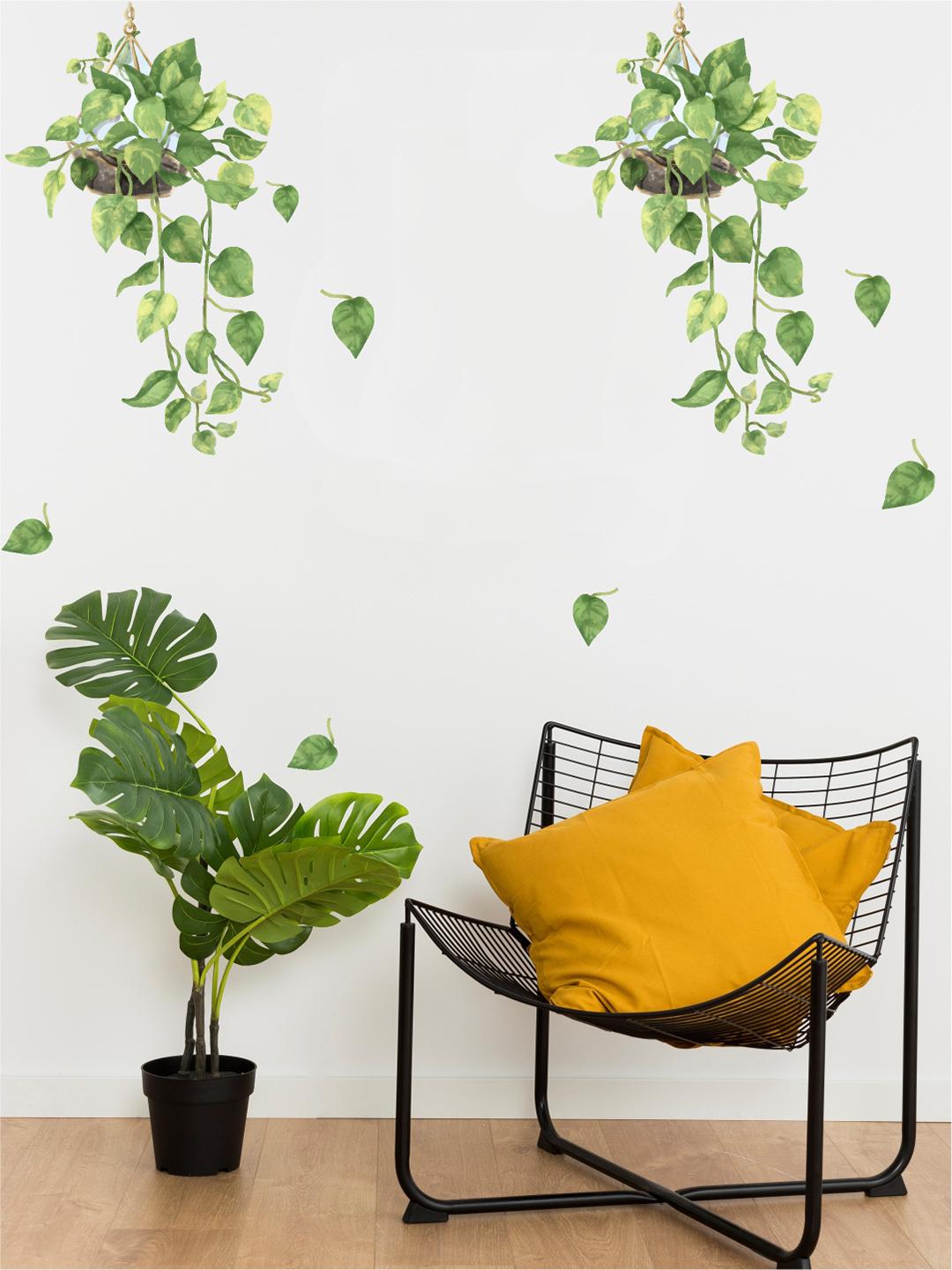 Buy Rawpockets Green Money Plant PVC Vinyl Wall Sticker - Decals And ...