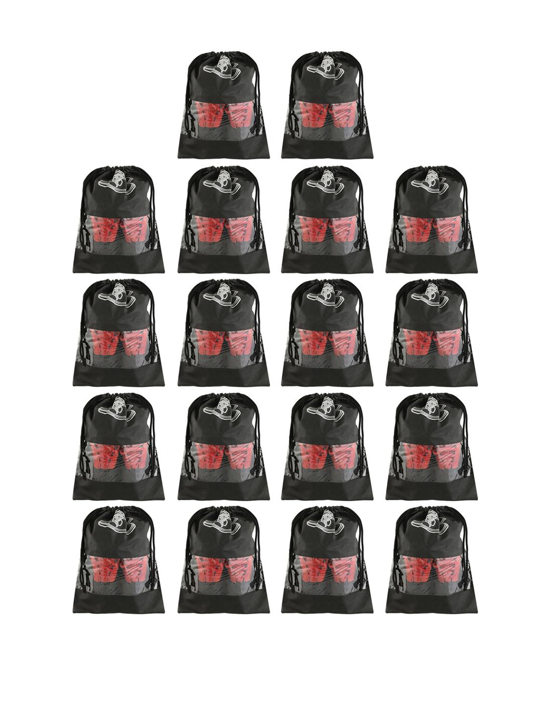 Buy Kuber Industries Unisex Black& White Printed Non Woven 18 Pieces Travel Shoe Organisers -  - Home for Unisex