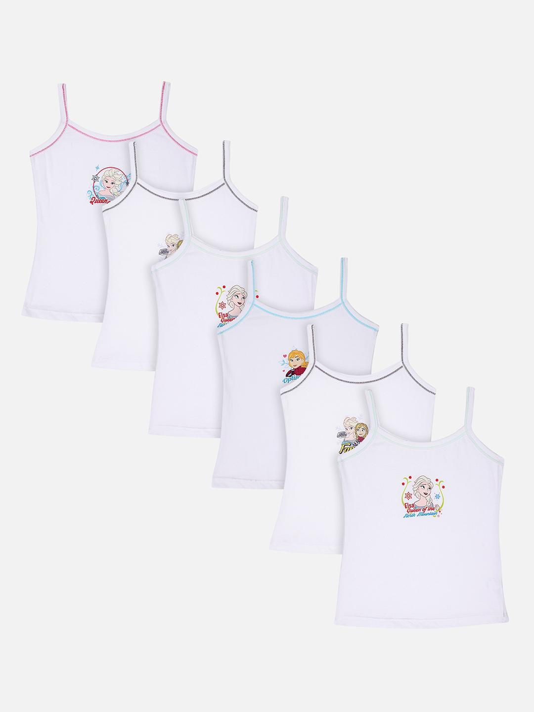Buy Bodycare Kids Girls Pack Of 6 Assorted Frozen Printed Innerwear Vests -  - Apparel for Girls