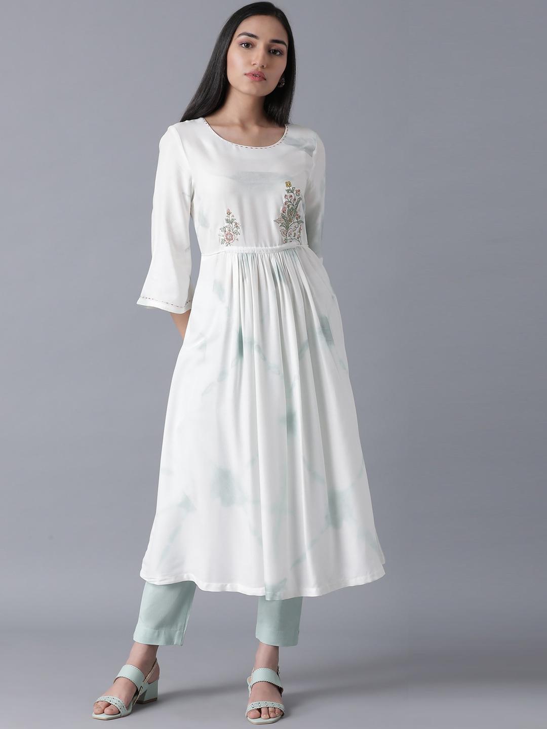 Buy W Women Blue Dyed A Line Dress - - Apparel for Women