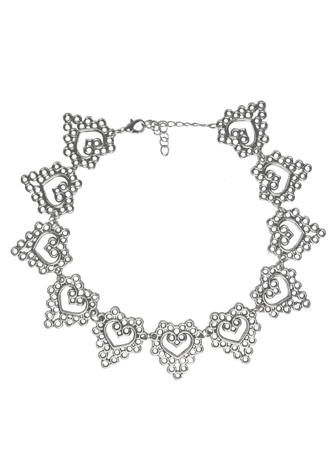Buy JOKER & WITCH Silver Toned Alloy Silver Plated Choker Necklace -  - Accessories for Women