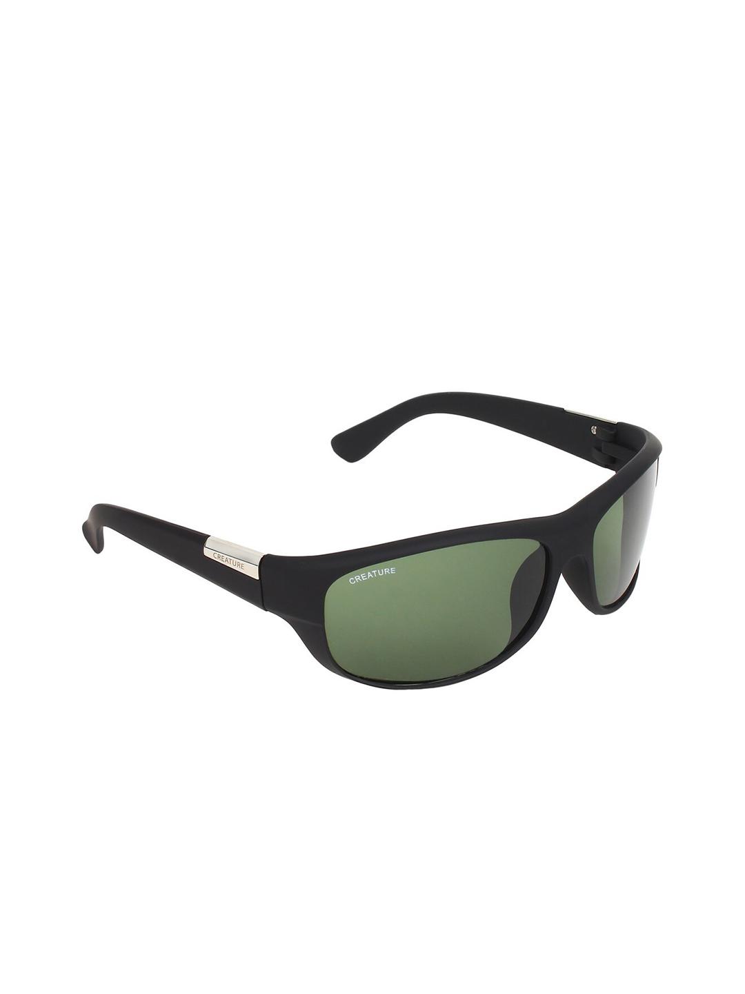 Buy Creature Unisex Green Lens & Black Sports Sunglasses With UV Protected Lens SUN 019 Green -  - Accessories for Unisex