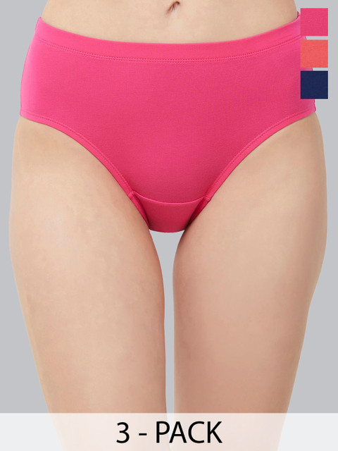Buy Soie Women Pack Of 3 High Rise Assorted Hipster Briefs - - Apparel for Women
