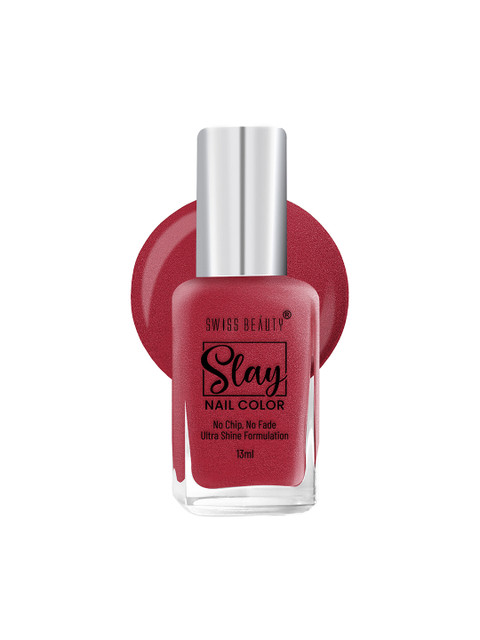 Buy SWISS BEAUTY Slay Ultra Shine Formulation Nail Colour 13ml Chilli Red 81 - - Personal Care for Women
