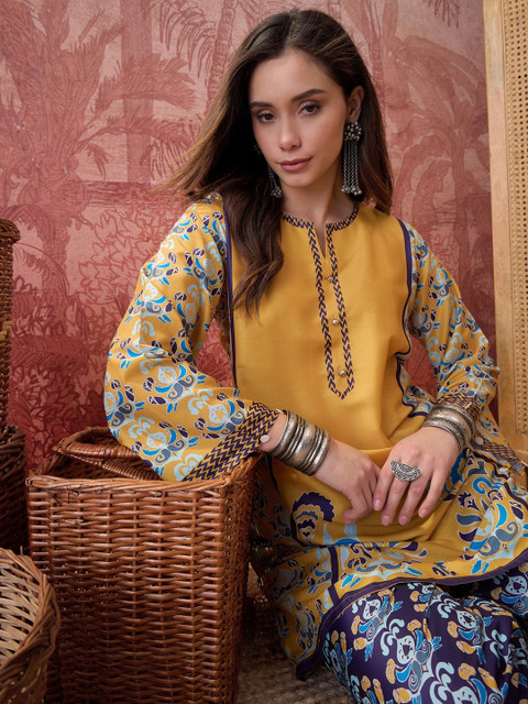 Buy Sangria Printed V Neck Tunic & Trousers Co Ords - - Apparel for Women