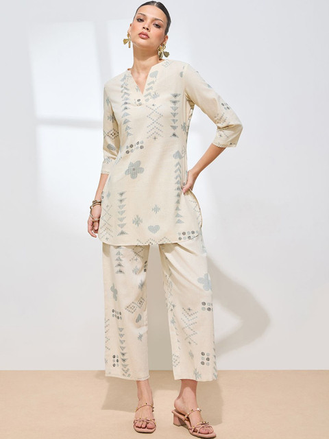 Sangria Cotton Printed Tunic with Palazzos