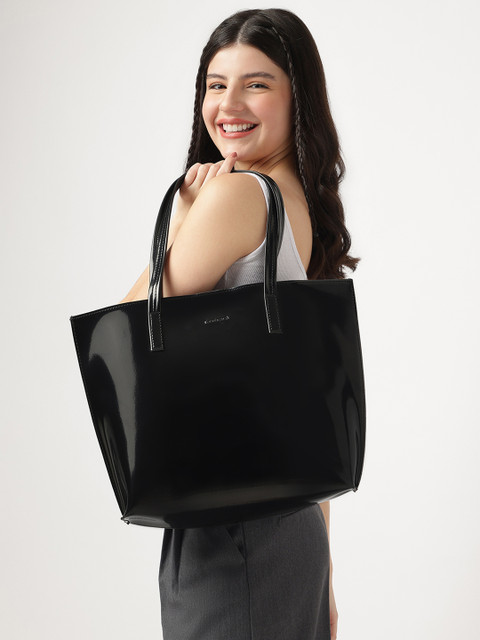 Buy Fastrack Women Patent Party Tote Bag Fits Upto 14