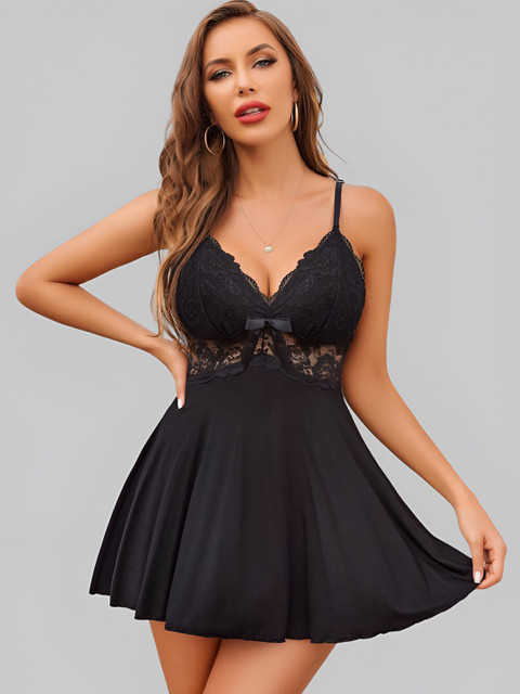 Buy Broiden Self Design Shoulder Straps Baby Doll - - Apparel for Women