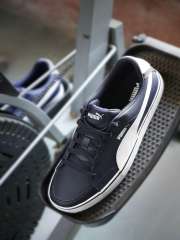 PUMA Men Navy Court Point Suede Sneakers