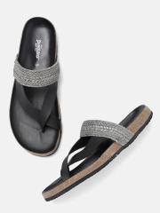 Roadster Men Grey & Black Comfort Sandals