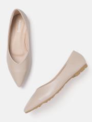 DressBerry Women Beige Solid Ballerinas