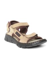 Woodland Men Beige Leather Comfort Sandals