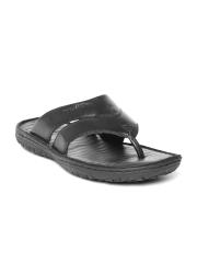 Woodland Men Black Leather Comfort Sandals