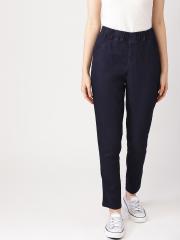 DressBerry Women Navy Blue Solid Jeggings