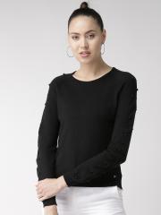 Madame Women Black Solid Sweater