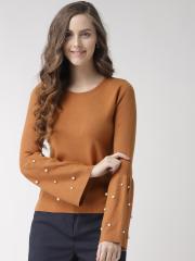 Madame Women Brown Solid Sweater