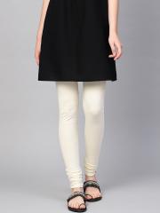 W Women Off-White Solid Churidar Leggings