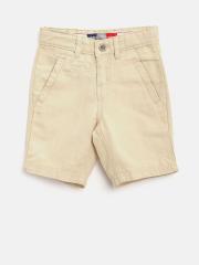 Gini and Jony Boys Beige Solid Regular Shorts