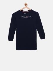 Tommy Hilfiger Boys Navy Blue Solid Sweater