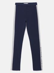 Tommy Hilfiger Girls Navy Blue Solid Leggings