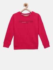 Tommy Hilfiger Girls Pink Printed Sweatshirt