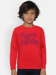 Pepe Jeans Boys Red Solid Sweatshirt