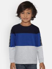 Pepe Jeans Boys Blue & Grey Colourblocked Sweatshirt