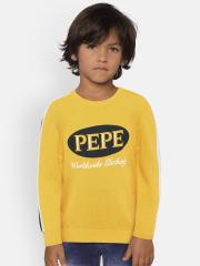 Pepe Jeans Boys Yellow Printed Sweater