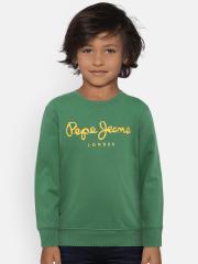 Pepe Jeans Boys Green Printed Sweatshirt