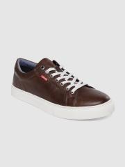 Levis Men Brown Solid Sneakers