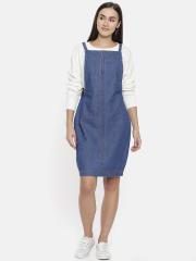 Vero Moda Women Blue Pinafore Dress