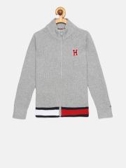 Tommy Hilfiger Boys Grey Solid Sweater