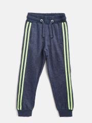 Flying Machine Boys Navy Blue Solid Joggers