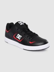 DC Men Black Leather Sneakers