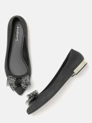 DressBerry Women Black Solid Ballerinas