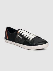 Superdry Men Charcoal Black Printed Sneakers