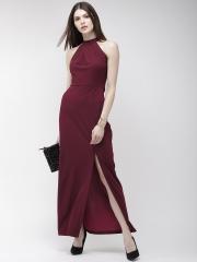 20Dresses Women Maroon Solid Maxi Dress