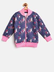 612 league Girls Blue & Pink Printed Sweatshirt